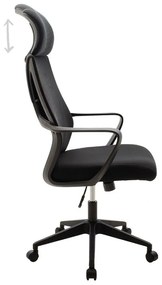 Καρέκλα γραφείου διευθυντή Dolphin pakoworld με ύφασμα mesh χρώμα μαύρο - Ύφασμα - 090-000004