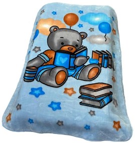 ΚΟΥΒΕΡΤΑ ΒΕΛΟΥΤΕ ΠΟΛΥΤΕΛΕΙΑΣ bebe Studying Bear 36 110X140 Baby Blue 100% Polyester