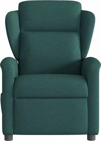 vidaXL Πολυθρόνα Μασάζ Ανακλινόμενη Σκούρο Πράσινο Υφασμάτινη