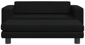 vidaXL Κρεβάτι Σκύλου με Προέκταση Μαύρο 100x50x30 εκ. Συνθετικό Δέρμα