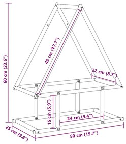 Ράφι για καυσόξυλα Μαύρο 50x25x60 εκ. Ατσάλι ψυχρής έλασης - Μαύρο