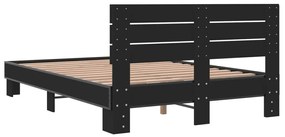vidaXL Πλαίσιο Κρεβατιού Μαύρο 120x200 εκ. Επεξ. Ξύλο & Μέταλλο