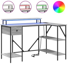 vidaXL Γραφείο Γκρι sonoma 120 x 79 x 86.5 εκ. Επεξεργασμένο ξύλο