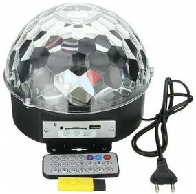 Disco Ball Bluetooth Bluetooth Διακοσμητικό Φωτιστικό Party Light LED Mp3 Player/microSD/USB σε Μαύρο Χρώμα