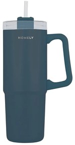 Κούπα Θερμός Με Λαβή & Καλαμάκι 900ml Homely Tumbler Indigo Blue 01-34511