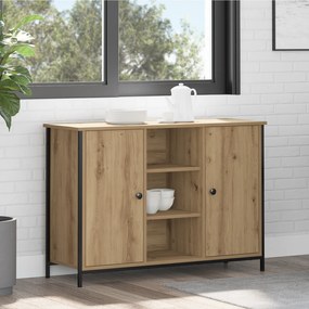 vidaXL Έπιπλο Artisan Οξιά 100x35x70 εκ Επεξεργασμένου Ξύλου και Χάλυβα
