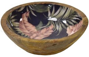 Διακοσμητικό Μπωλ Mango Enamel Mixed Leaves 00.07.7466A Φ20x6,5cm Multi Wood