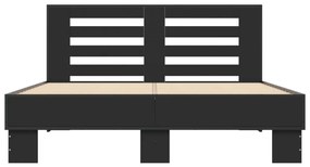 vidaXL Πλαίσιο Κρεβατιού Μαύρο 140x200 εκ. Επεξεργ. Ξύλο και Μέταλλο