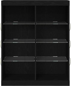 vidaXL Πλευρικό Τραπέζι LED Μαύρη Δρυς 81 x 37 x 100 εκ.