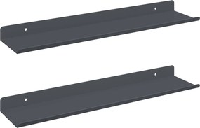 vidaXL Πλωτό ράφι Επιτοίχιο 2 pcs Ανθρακί 40 x 8,5 x 2,5 εκ Ατσάλι