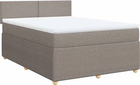 vidaXL Κρεβάτι Boxspring με Στρώμα Taupe 140x200 εκ. Υφασμάτινο