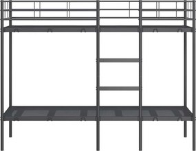 vidaXL Κουκέτα χωρίς στρώμα Μαύρο 80x200 cm Ατσάλι