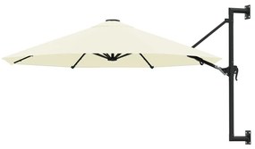 Ομπρέλα Τοίχου Λευκό της Άμμου 300 εκ. με Μεταλλικό Ιστό - Μπεζ
