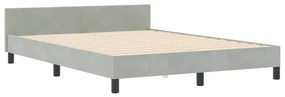 vidaXL Σκελετός Κρεβατιού Ανοιχτό γκρι 140 x 190 cm Βελούδο