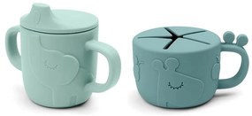 Σετ εκπαιδευτικό/snack ποτηράκι Done By Deer Deer friends Blue 2τμχ