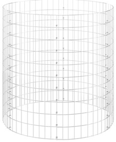 vidaXL Συρματοκιβώτιο-Γλάστρα Στύλος Κυκλική Ø100x100 εκ Γαλβ. Χάλυβας