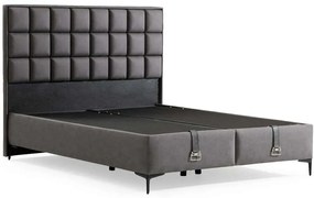 Κρεβάτι Με Αποθηκευτικό Χώρο Abella (Για Στρώμα 160x200cm) 771MND1806 167x200x121cm Grey Διπλό