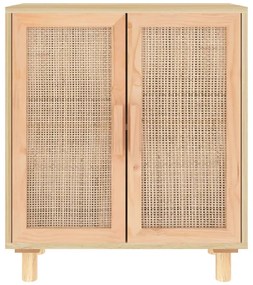 vidaXL Ντουλάπι Καφέ 60 x 30 x 70 εκ. από Μασίφ Πεύκο &amp; Φυσικό Ρατάν