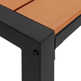 vidaXL Παγκάκι κήπου Καφέ 100 x 28 x 45 εκ. Ατσάλι