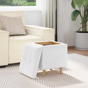 vidaXL Οθωμανικό αποθήκευσης Λευκός 40 x 40 x 45 cm Τεχνητό δέρμα