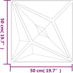 vidaXL Πάνελ τοίχου 12 τμχ. 50 x 50 cm Άσπρο Αστέρι Φελιζόλ XPS