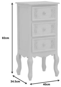 Συρταριέρα Pazlen Inart mdf σε λευκή αντικέ απόχρωση 40x34.5x82εκ