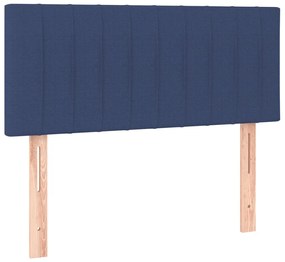 vidaXL Κρεβάτι Boxspring με Στρώμα &amp; LED Μπλε 90x200 εκ. Υφασμάτινο