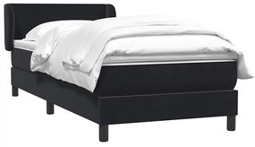 vidaXL Κρεβάτι Boxspring με Στρώμα Μαύρο 80x220 εκ. Βελούδινο