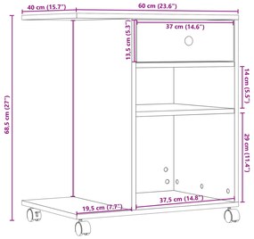 ΒΑΣΗ ΕΚΤΥΠΩΤΗ ΜΕ ΡΟΔΕΣ ΓΚΡΙ ΣΚΥΡ. 60X40X68,5 ΕΚ. 840642