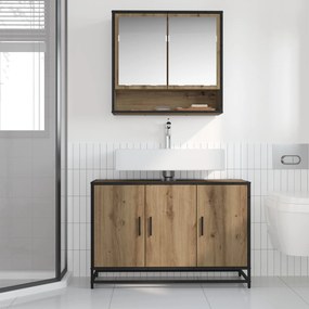vidaXL Ντουλάπι Μπάνιου Artisan Oak 90 x 33 x 60 εκ.