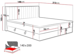 Επενδυμένο κρεβάτι Harmonica-Anthraki-140 x 200