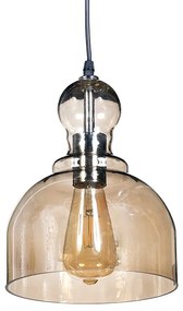 Artekko Sepia Μονόφωτο Γυάλινο Φωτιστικό Οροφής (E27) σε Μελί Απόχρωση (20x20x90)cm Artekko 023-3182