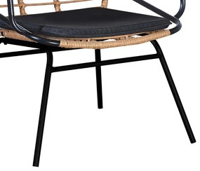 Καρέκλα - Πολυθρόνα κήπου Naoki με μαξιλάρι pe φυσικό-μέταλλο μαύρο πόδι 58x63x81 εκ. 58x63x81 εκ.