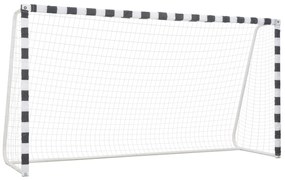 vidaXL Τέρμα Ποδοσφαίρου Ασπρόμαυρο 300 x 160 x 90 εκ. Μεταλλικό