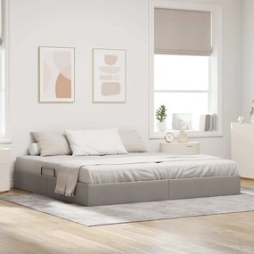 vidaXL Κρεβάτι Οθωμανικού Τύπου Taupe 200 x 200 cm ύφασμα