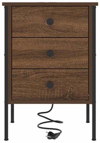 vidaXL Κομοδίνο 2 pcs Καφέ δρυς 42 x 41 x 61 εκ Επεξεργασμένο ξύλο
