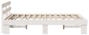 vidaXL Σκελετός Κρεβατιού με κεφαλάρι Λευκό 160 x 200 cm