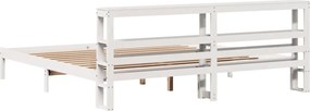 vidaXL Σκελετός Κρεβ. Χωρίς Στρώμα Λευκό 180x200 εκ Μασίφ Πεύκο