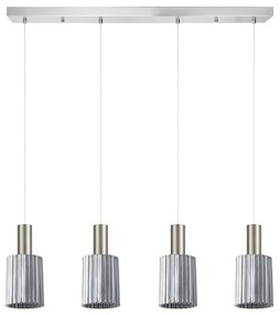 Φωτιστικό Οροφής  SE21-NM-4-GL1-4NM ADEPT TUBE Nickel Matt Pendant Smoked Glass+ - 51W - 100W - 77-8398