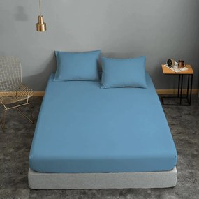 Σεντόνι Μεμονωμένο Polycotton Υπέρδιπλο 220x240εκ. Sky Blue Komvos Home 7002201-46