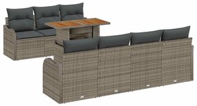 vidaXL Σετ Καναπέ Κήπου με μαξιλάρι 8 pcs Γκρι 100 x 55 x 73 εκ