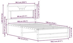 Πλαίσιο Κρεβατιού Χωρ. Στρώμα Sonoma Δρυς 100x190 εκ Επ. Ξύλο - Καφέ