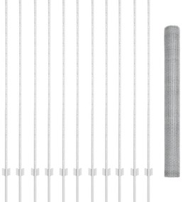 vidaXL Φράχτης με Στήλες. Ασημί 1.6 x 25 m Ατσάλι