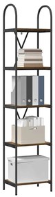 vidaXL Ράφι Βιβλίων Καπνιστή δρυς 40 x 30 x 183 εκ Επεξεργασμένο ξύλο
