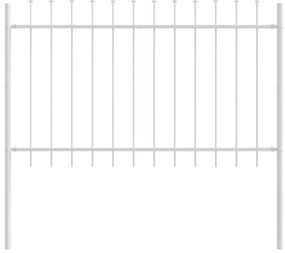 vidaXL Φράκτης Κήπου  με Λευκό Στεφάνι 13,6x0,8 μ Μέταλλο