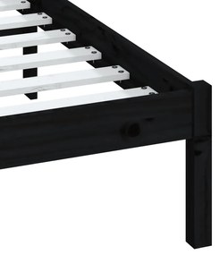 vidaXL Πλαίσιο Κρεβατιού Μαύρο 140 x 190 εκ. από Μασίφ Ξύλο Πεύκου