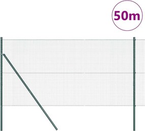 vidaXL Στύλος Περιφράξεων Πράσινο 50 x 1,4 μ (25 x 25 χιλ. δίχτυ)