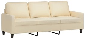 vidaXL Καναπές Τριθέσιος Κρεμ 180 εκ. Υφασμάτινος