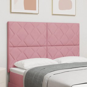 vidaXL Κεφαλάρι Σχεδίου Διαμαντιών Ροζ 140 cm Βελούδο