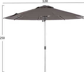 ΟΜΠΡΕΛΑ ΕΠΑΓΓΕΛΜΑΤΙΚΗ GLADELL Φ3,00μ HM6603.01 ΓΚΡΙ ΠΑΝΙ-ΑΝΟΔΙΩΜΕΝΟ ΑΛΟΥΜΙΝΙΟ